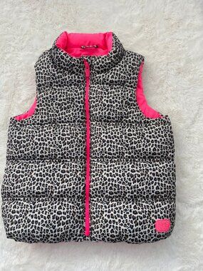 SALE! Baby Gap Leopard Print Puffer Vest Pink Lining Size 4T